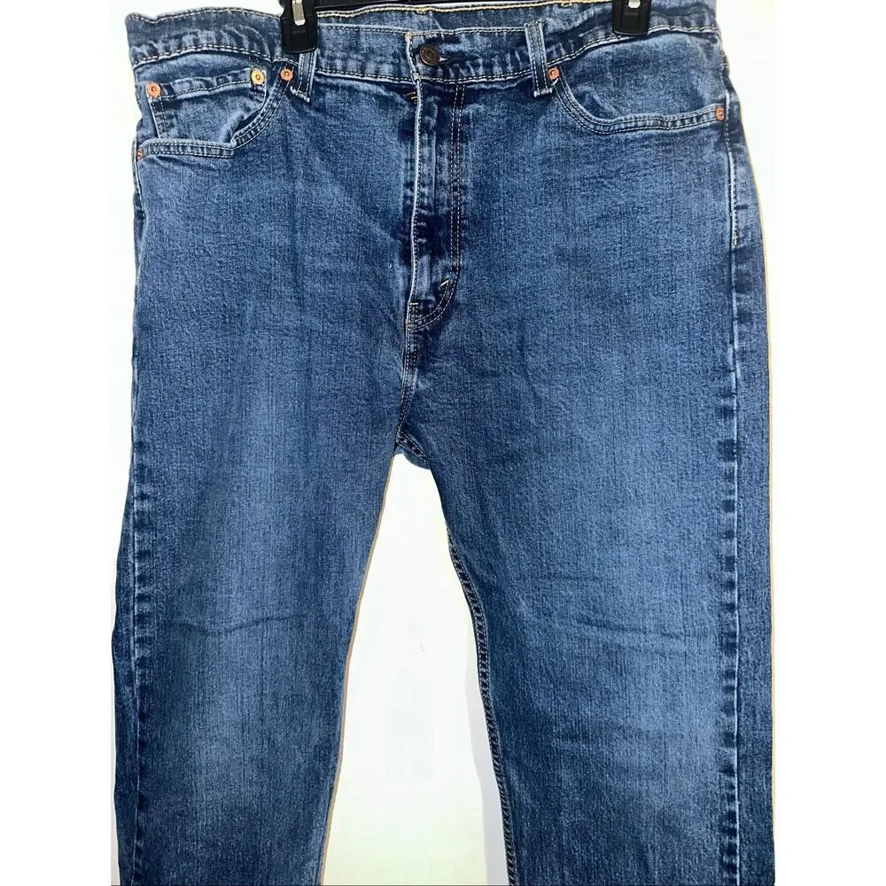 Levi’s 505 Zip Fly Straight Leg Denim Jeans Medium Wash 38 x 30